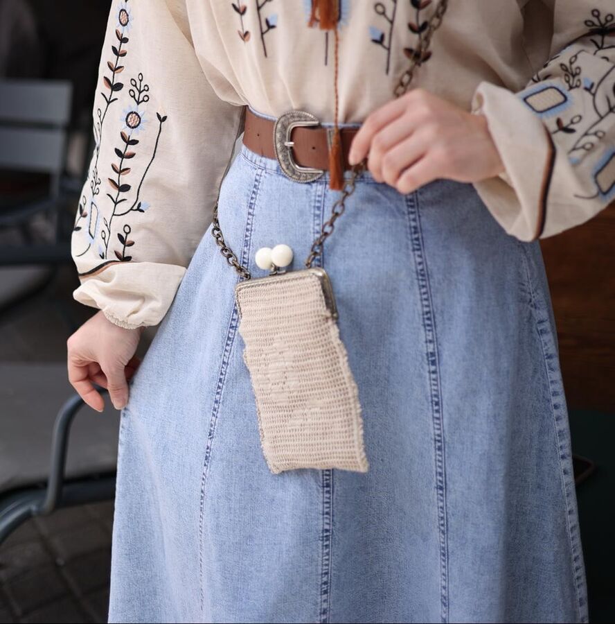Kadın Denim Kot Etek-Açık Mavi