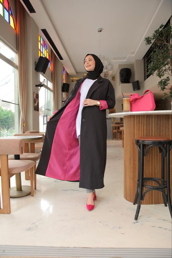 Fuşya Astarlı Kap-Siyah