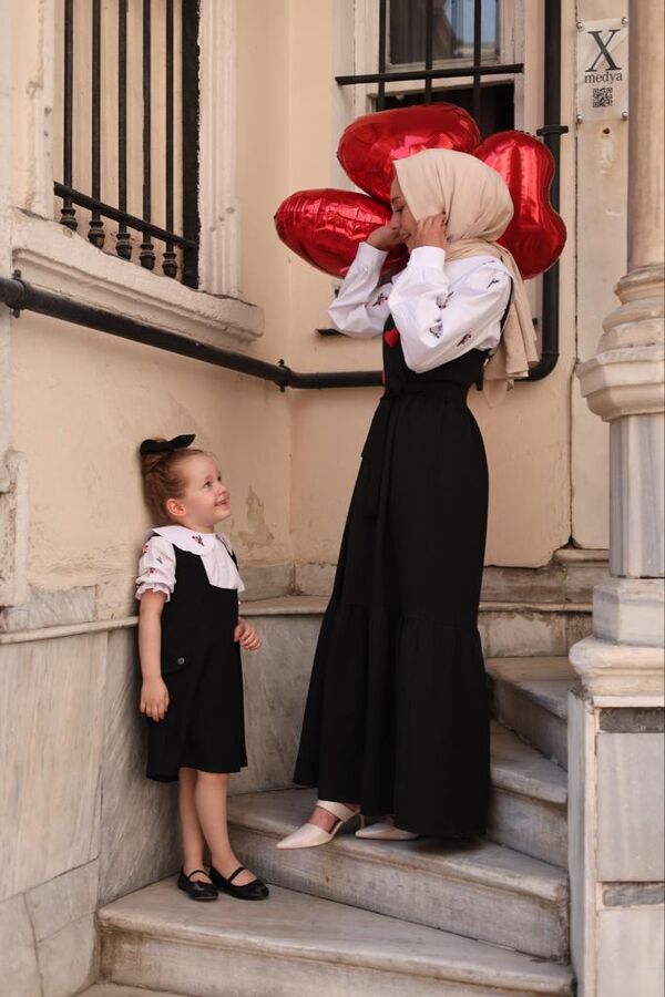 Heidi Çocuk Elbise-Siyah
