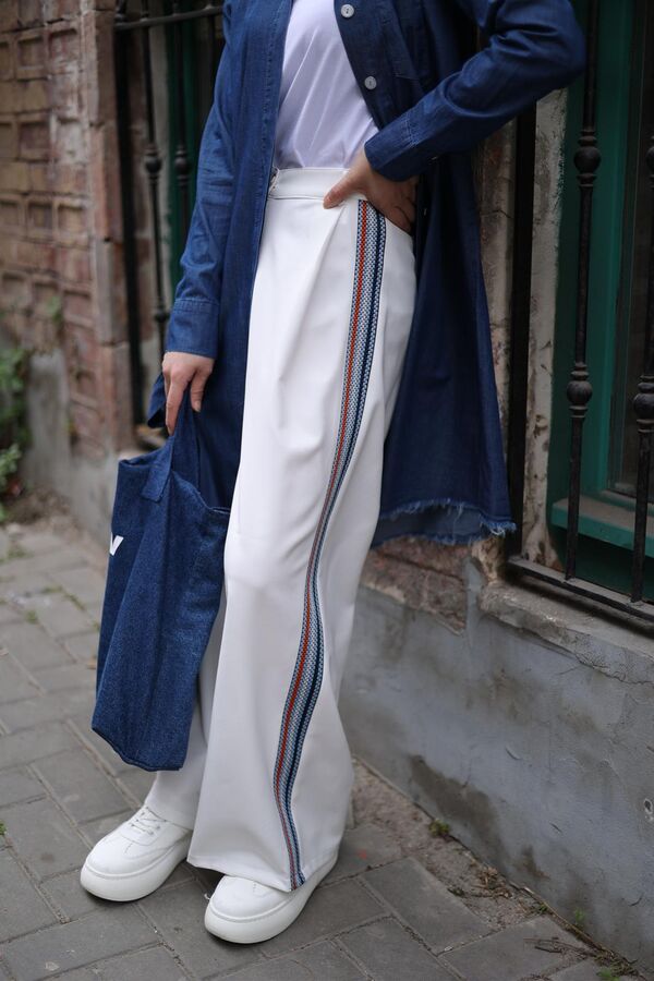 Kadın Denim Püsküllü Tunik-Koyu Mavi