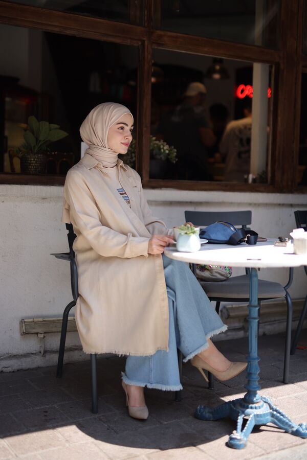Kadın Tensel Püsküllü Tunik-Bej