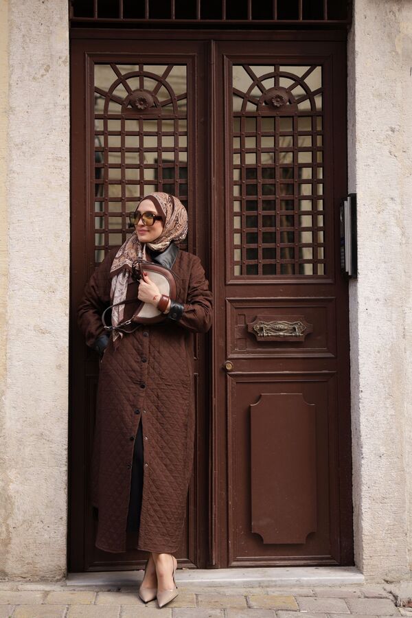 Kadın Kapitone Kap-Kahverengi