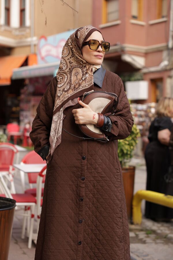 Kadın Kapitone Kap-Kahverengi