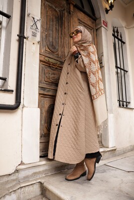 Kadın Kapitone Kap-Bej - Thumbnail