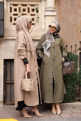 Kadın Kapitone Kap-Bej - Thumbnail