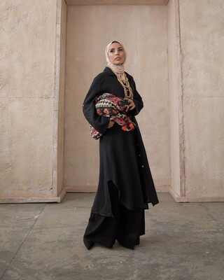 Esra Keküllüoğlu - Kadın Keten Pantolon- Siyah