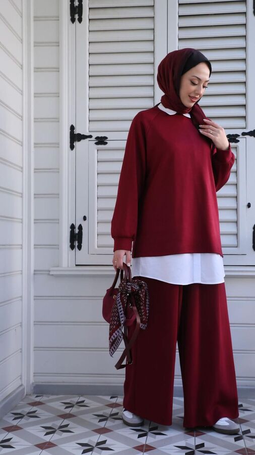 Kadın Oysho İkili Takım-Bordo