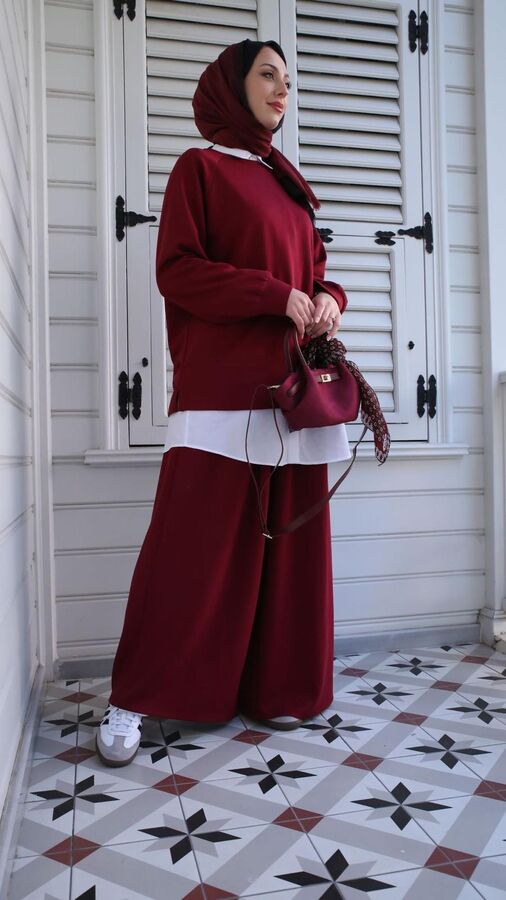 Kadın Oysho İkili Takım-Bordo