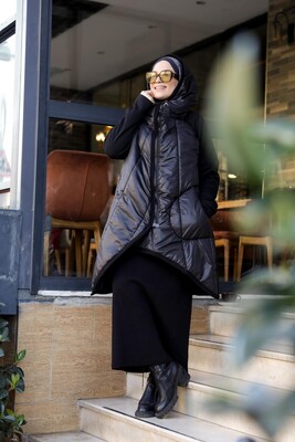 Esra Keküllüoğlu - Kadın Kayra Kısa Kap-Siyah