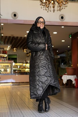 Esra Keküllüoğlu - Kadın Meral Uzun Kap-Siyah