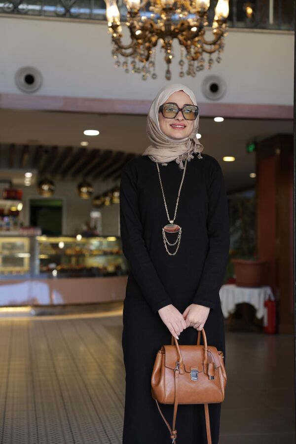 Kadın Pamuk Elbise-Siyah