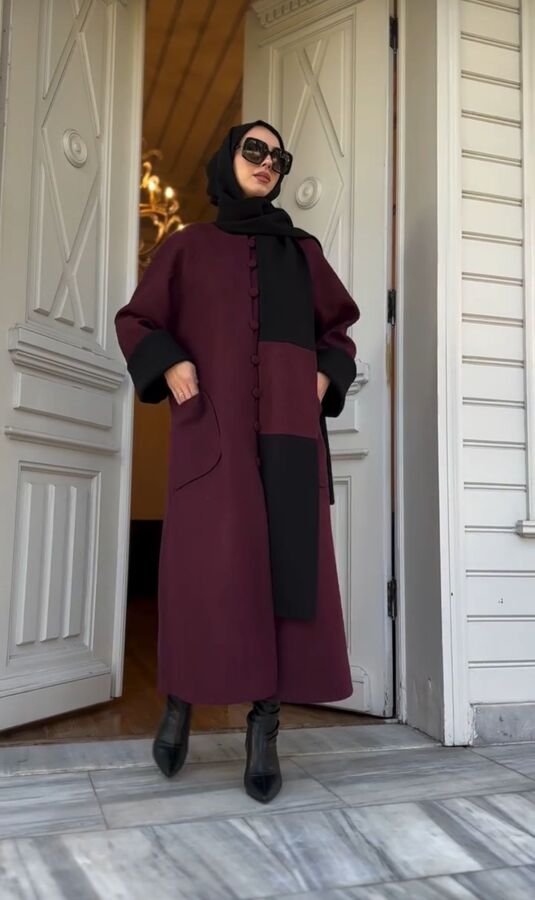 Kadın Kaşe Bordo Kap -Bordo