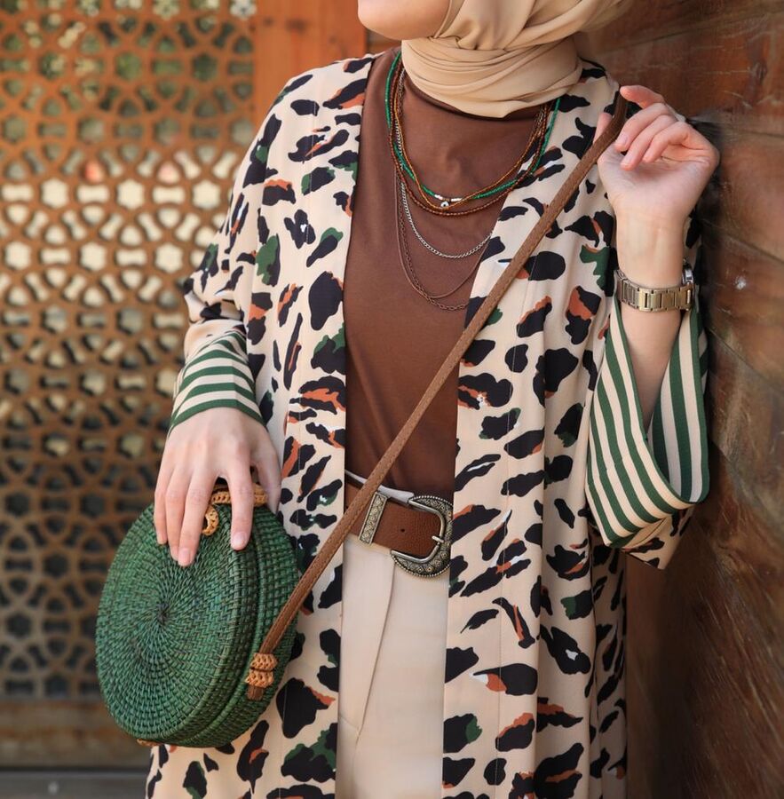 Nalan Leopar Kimono-Bej