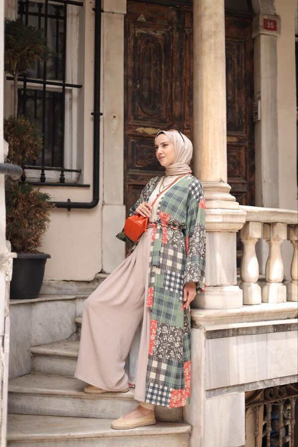 Seher Kimono Kırkyama-Haki