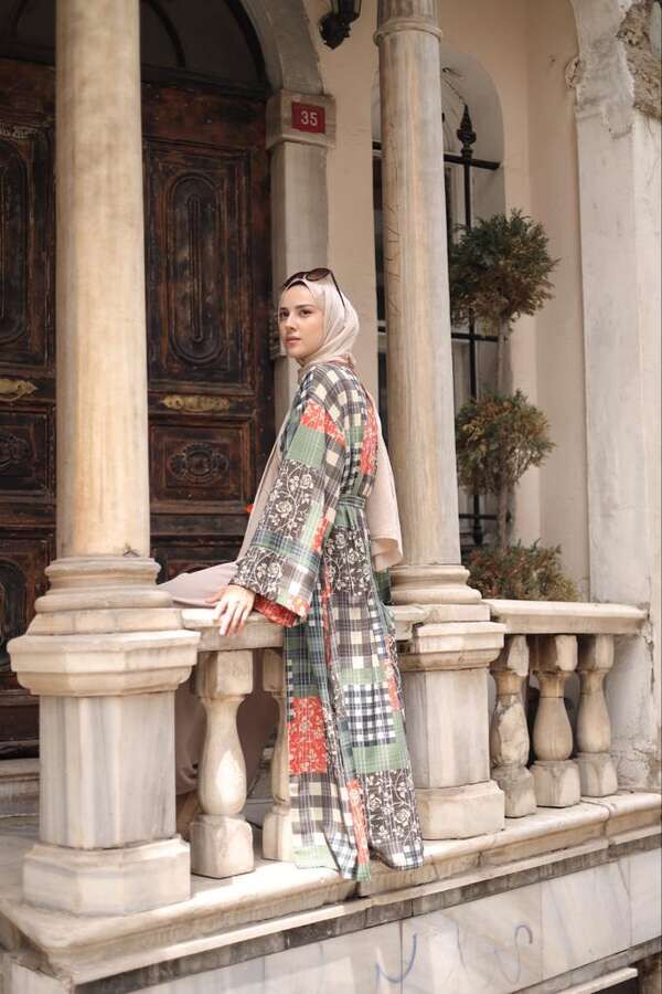 Seher Kimono Kırkyama-Haki