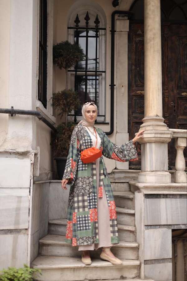 Seher Kimono Kırkyama-Haki