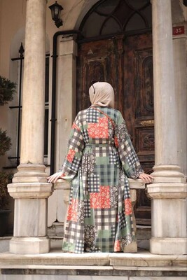 Seher Kimono Kırkyama-Haki - Thumbnail