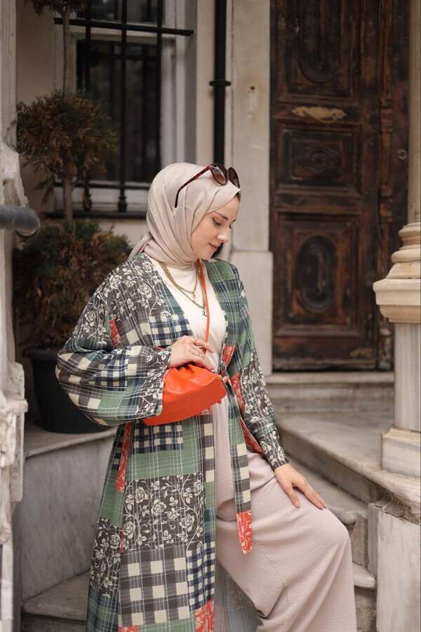 Seher Kimono Kırkyama-Haki