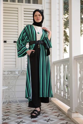 Esra Keküllüoğlu - Yeni Kimono Çizgili-Yeşil